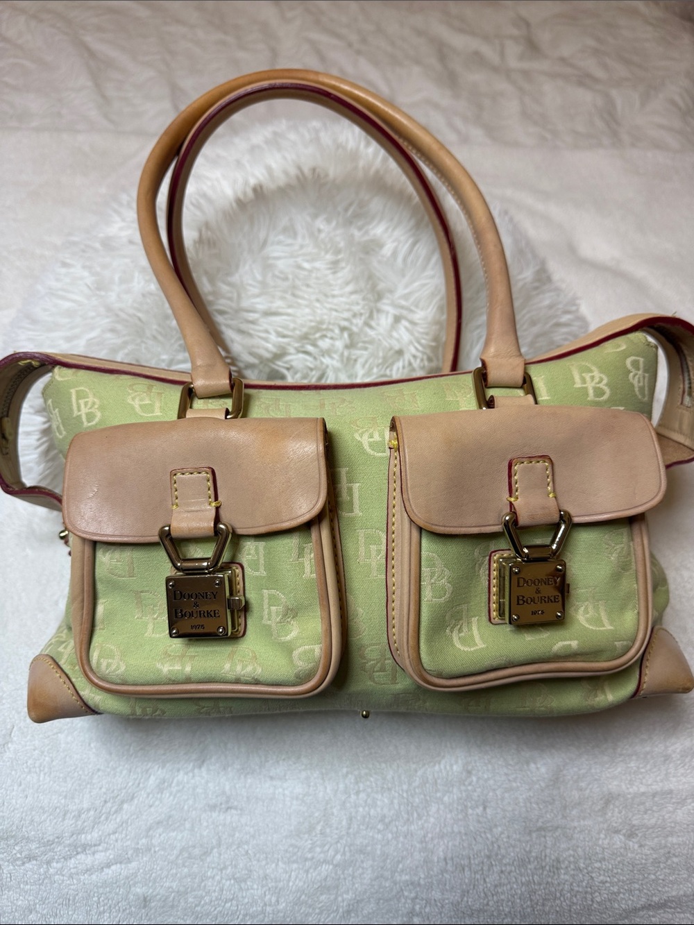 Dooney & Bourke Anniversary Signature Double Pocket Satchel in mint Vintage 2004